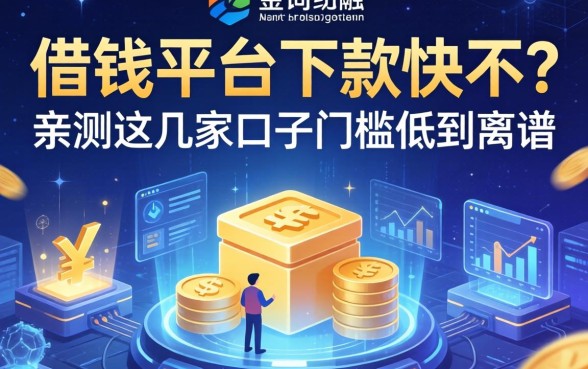借钱平台下款快不？亲测这几家口子门槛低到离谱