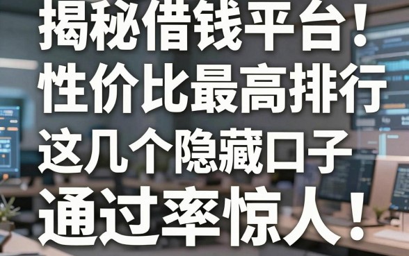 揭秘借钱平台性价比最高排行，这几个隐藏口子通过率惊人