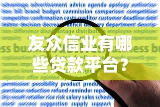 友众信业有哪些贷款平台？产品特点、申请流程及用户反馈解析
