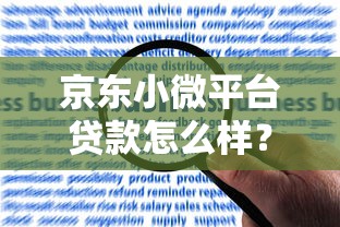 京东小微平台贷款怎么样？申请条件、利息及用户真实评价解析