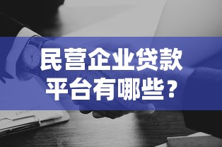民营企业贷款平台有哪些？10个靠谱选择+避坑指南