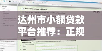 达州市小额贷款平台推荐：正规机构盘点及申请指南