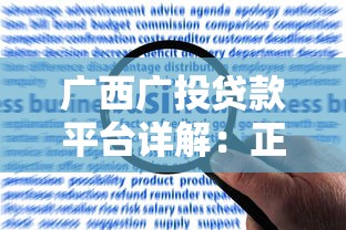 广西广投贷款平台详解：正规性、申请流程及用户评价解析