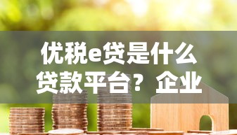 优税e贷是什么贷款平台？企业主必看的税务融资指南