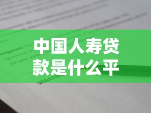 中国人寿贷款是什么平台？保单贷款全解析