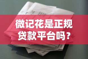 微记花是正规贷款平台吗？用户必看的深度解析与使用体验