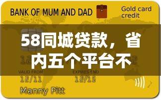 58同城贷款，省内五个平台不看征信不看负债可以贷到钱