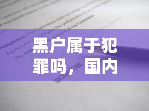 黑户属于犯罪吗，国内五大714必下口子借款平台