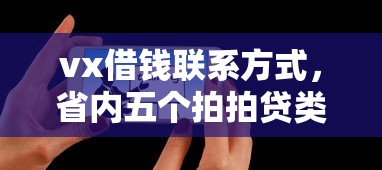 vx借钱联系方式，省内五个拍拍贷类似的贷款平台