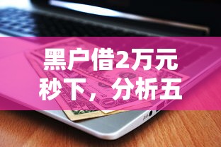 黑户借2万元秒下，分析五个贷款平台好