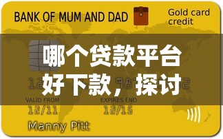 哪个贷款平台好下款，探讨五款征信逾期能贷款的正规平台