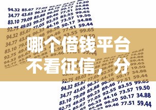 哪个借钱平台不看征信，分析五个小微金融贷款平台