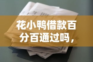 花小鸭借款百分百通过吗，分析五个黑户秒下款的高炮口子