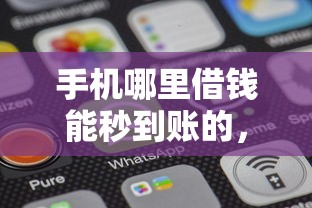 手机哪里借钱能秒到账的，整合5个网络借钱平台好