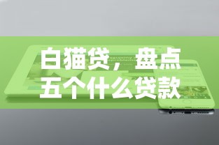 白猫贷，盘点五个什么贷款平台利息低
