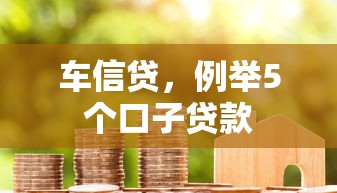 车信贷，例举5个口子贷款