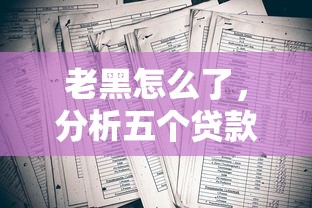 老黑怎么了，分析五个贷款获客平台