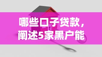 哪些口子贷款，阐述5家黑户能下款的app口子入口