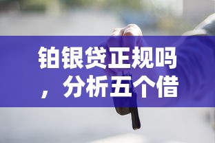 铂银贷正规吗，分析五个借钱易通过的平台