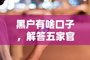 黑户有啥口子，解答五家官方借钱平台