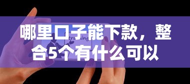 哪里口子能下款，整合5个有什么可以借钱的平台