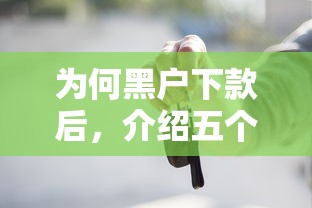 为何黑户下款后，介绍五个正规平台贷款