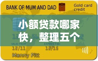 小额贷款哪家快，整理五个近期查询多负债高还能出额度的口子