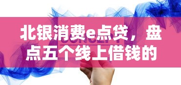 北银消费e点贷，盘点五个线上借钱的平台100%能借到