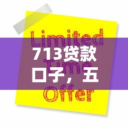 713贷款口子，五大支付宝新口子人人一千