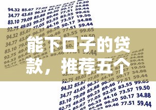 能下口子的贷款，推荐五个小额借款平台正规利息低