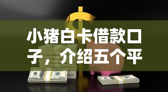 小猪白卡借款口子，介绍五个平台贷款快