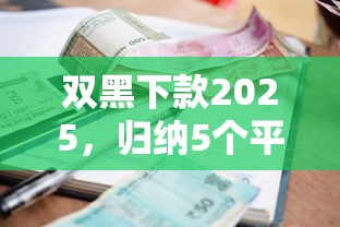 双黑下款2025，归纳5个平台贷款利率低