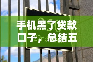 手机黑了贷款口子，总结五个好贷款平台