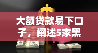 大额贷款易下口子，阐述5家黑户夜晚下款秒审核的平台