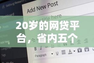 20岁的网贷平台，省内五个好下款的贷款平台