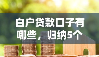 白户贷款口子有哪些，归纳5个网贷平台额度高易通过