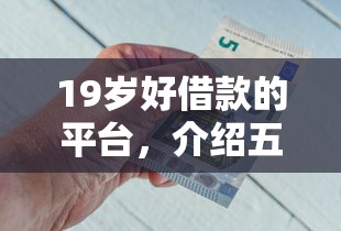 19岁好借款的平台，介绍五个16岁可以借钱的平台