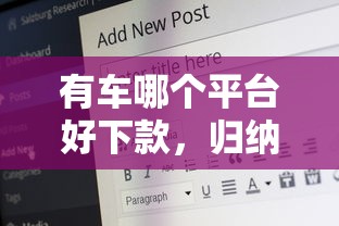有车哪个平台好下款，归纳5个17岁网贷平台