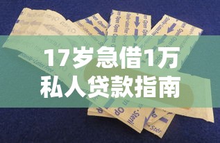 17岁急借1万私人贷款指南