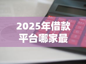 2025年借款平台哪家最快最好借
