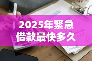 2025年紧急借款最快多久到账