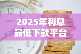 2025年利息最低下款平台推荐