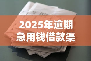 2025年逾期急用钱借款渠道大全