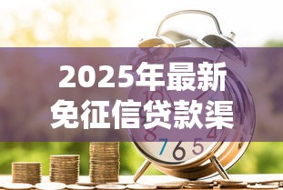2025年最新免征信贷款渠道