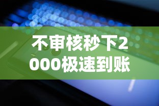 不审核秒下2000极速到账攻略