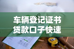车辆登记证书贷款口子快速申请指南