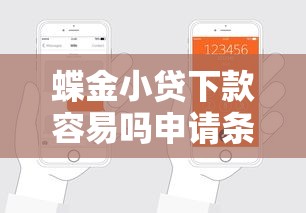 蝶金小贷下款容易吗申请条件解析