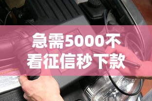 急需5000不看征信秒下款借钱