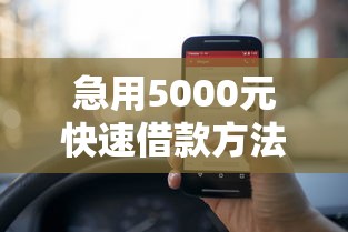 急用5000元快速借款方法大全