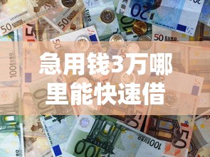急用钱3万哪里能快速借到